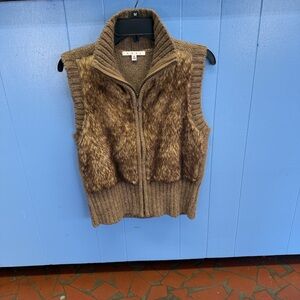 CAbi Tan Faux Fur Vest